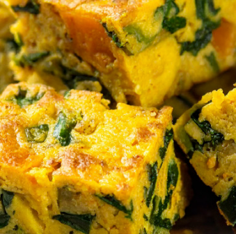 Pumpkin & Spinach Omelette Squares
