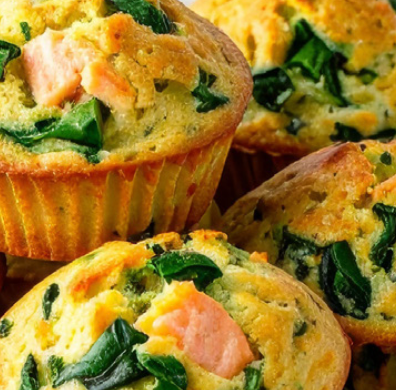 Salmon & Spinach Muffins