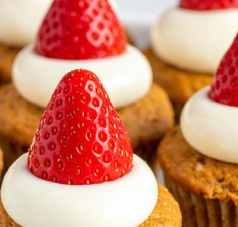 Strawberry Santa Pupcakes